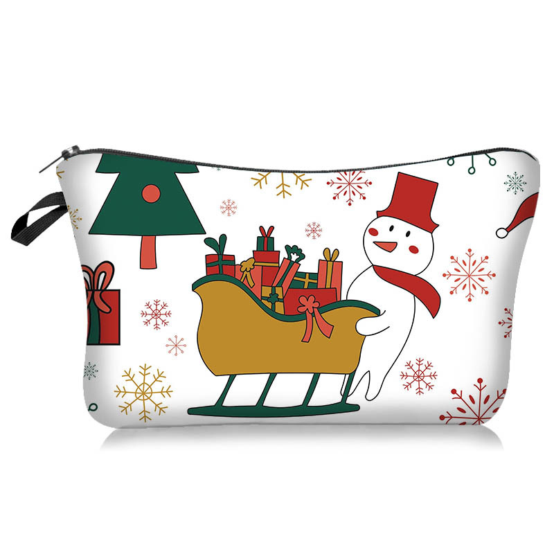 クリスマス化粧品バッグ漫画旅行ポータブル洗濯メイクアップバッグ多機能収納バッグクリスマスギフト