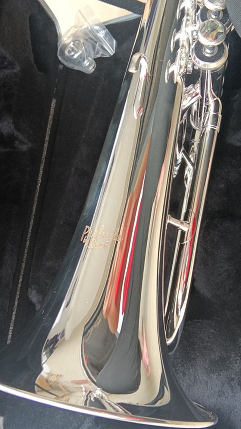 Professionella flugelhorns silverpläterade B platt BB Professionell trumpet Topp mässing Musikinstrument Trompete Horn Frakt