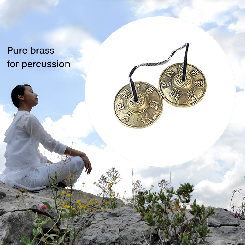 Yoga Cymbal Bell Cymbals Brass Chimes Tibetan Buddhist Style Tingsha Meditation Yoga Accessory Instrument Cymbals Gift