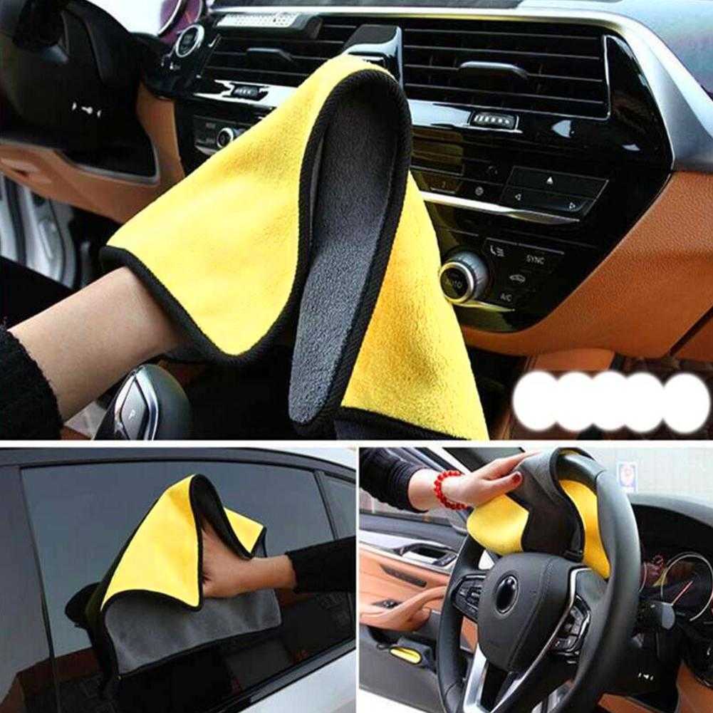 Car Microfiber Towel Car Interior Dry Cleaning Rag for Car Washing Tools Auto Detailing Kitchen Towels Home Appliance Wash Supplies