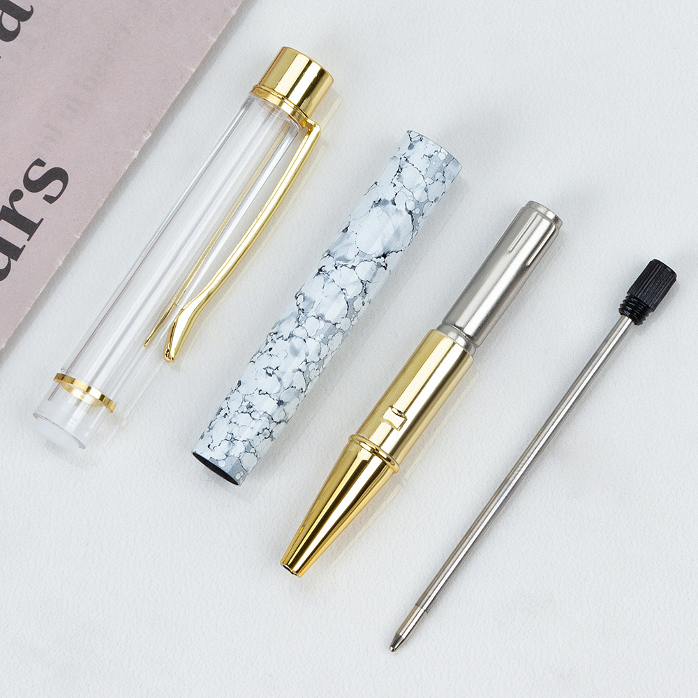 DIY Pen Marble Crystal Ballpoint Pens Handmade Self-Assembling Sand Shell Glitter Foating dh004