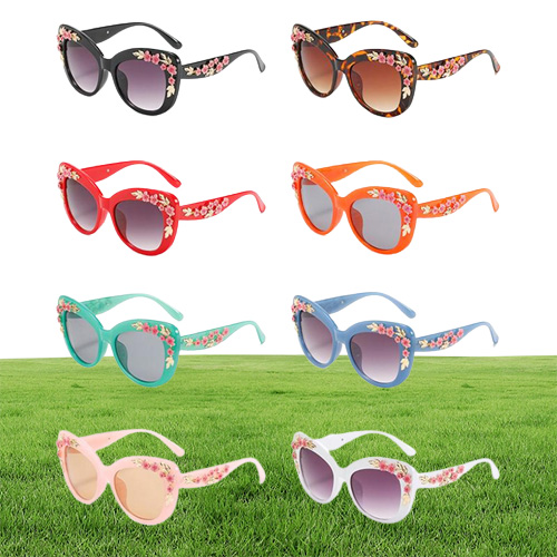 Lunettes de soleil Rose Fancy Decorative Eyewear Fashion Retro Design Flower Fleurs Vintage Metal Pink Flores Cat Eye Fiori Sun Glasshes5709048