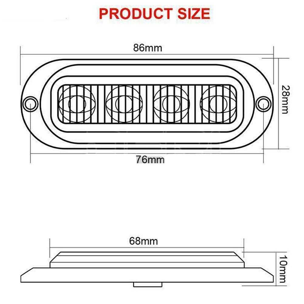 Neue 2 Stück gelbe LED-Seitenmarkierungsleuchte, orangefarbene Lampenanzeige, 12 V-24 V, Ersatzzubehör für LKW-Anhänger, Wohnwagen