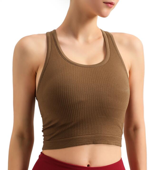 Lu-51 Yoga Outfits Tank Top Top Beb to Street Red Raberback Stest مع صدرية مبطنة تجفيفها سريعًا في سترة قابلة للتنفس قميص رفيع الجري لللياقة البدنية للنساء