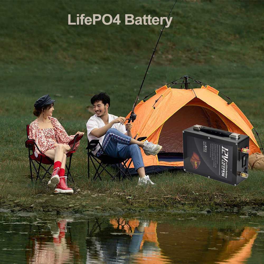 Batterie Lifepo4 12V 50AH Wiederaufladbares Kraftwerk 30AH Lithium-Ionen 40AH mit BMS-Campingbatterie im Freien für mobilen RV-Motor