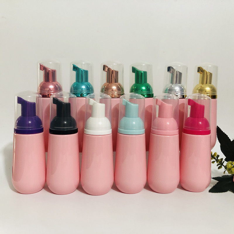 60 ml foam soap dispenser bottle foaming hand soap pump bottle pink for Shampoo Lash Cleanser Packaging Liquid