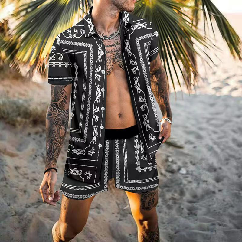 męskie dresy na plażowe odzież luźna koszula krótkie rękawowe szorty dla mężczyzn dla mężczyzn letnie na Hawajskie Tops Designer Track Suits Sportswear