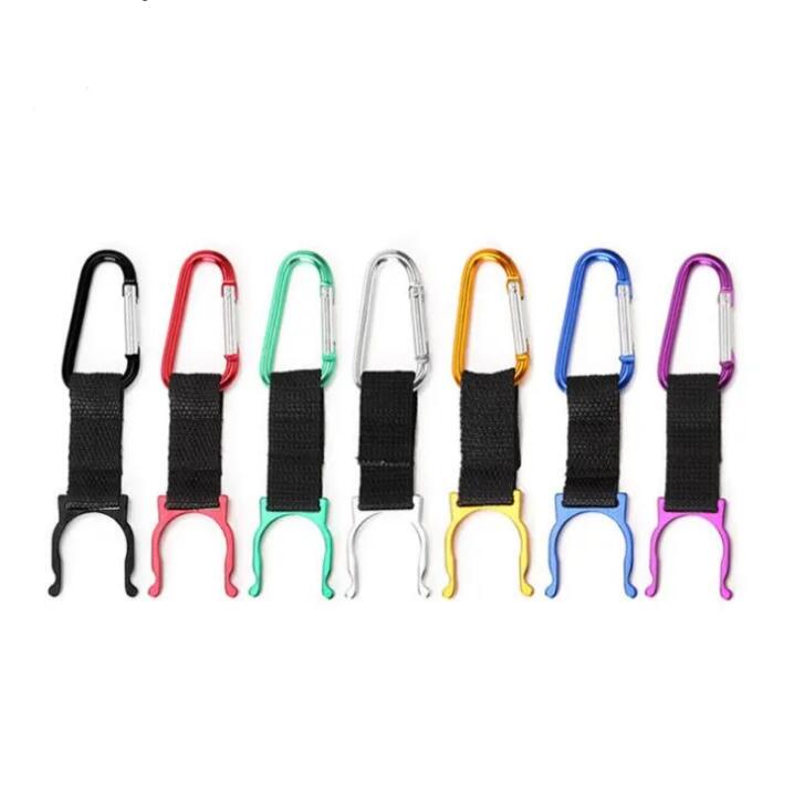 Drinkware Handle Fashion Creative Metal Ribbon Brocking Carabiner Clip Clip Water Butle Guldle Holder Camping Snap Clip-on