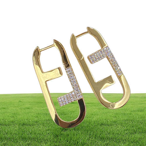 Designer Silver Letter Orecchini le lettere donna Diamonds Orecchie d'oro Orecchini di lusso Orecchini di lusso Women Woop Earrings 22077150405