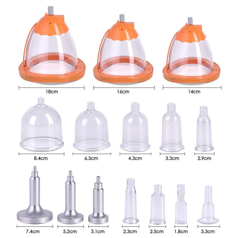 Latest Upgraded Vacuum Suction Cups Treatment Vacuum Butt Enlargement Machine Butt Lift Breast Enhancement Buttocks Enlarging Hip Lifting XXL 27 Cupping Therapy