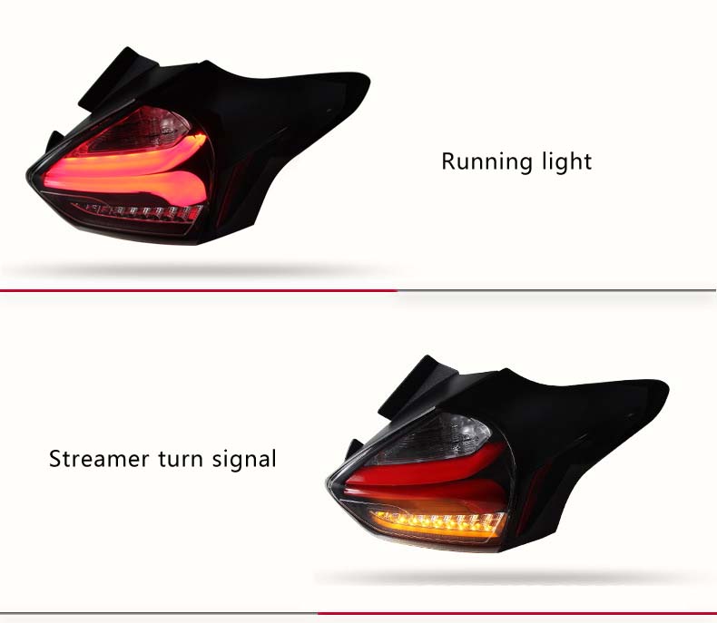 Ensemble de feu arrière de voiture frein de stationnement arrière en cours d'exécution lampe arrière LED feu arrière dynamique Streamer clignotant pour Ford Focus hayon 15-17