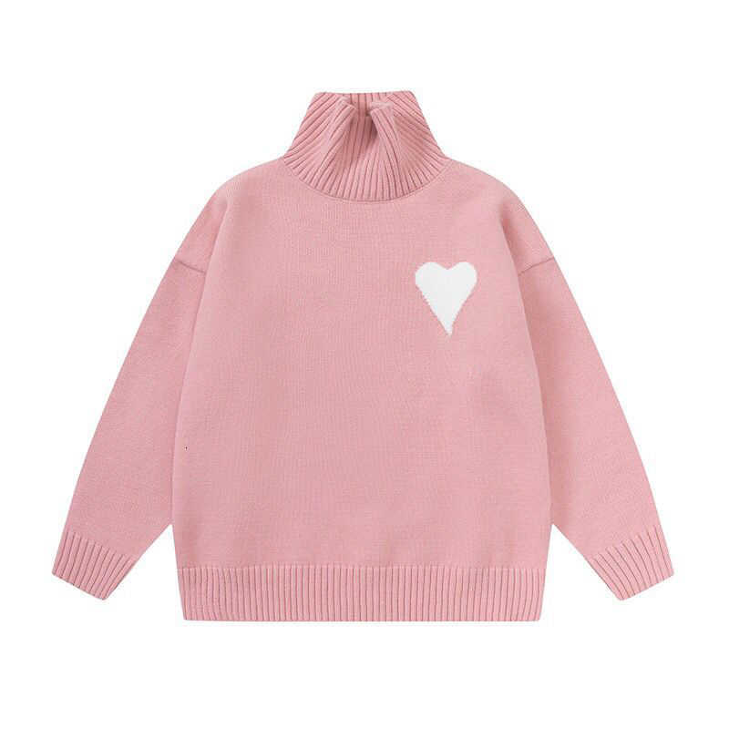  Amis Sweater Turtleneck High Collar Knit Jumper Hoodie Winter Hoody Amisweater Big Coeur Love Jacquard Heart Pull Sweatshirt  ERDC