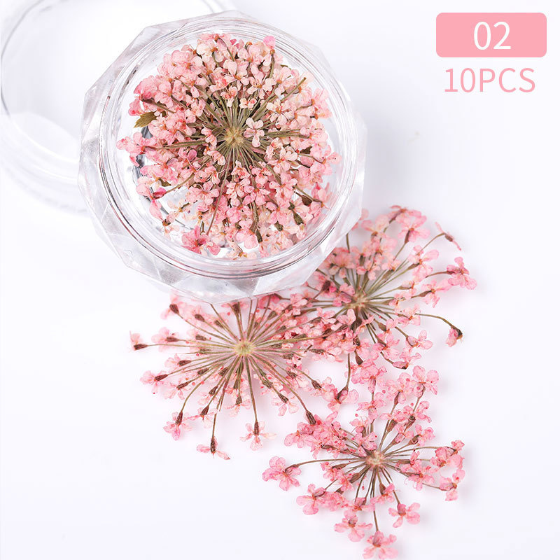 3D Dried Flower Nails Art Decorations Natural Floral Nail Charms Jewelry Set Nail Supplies For Professionals Accessories