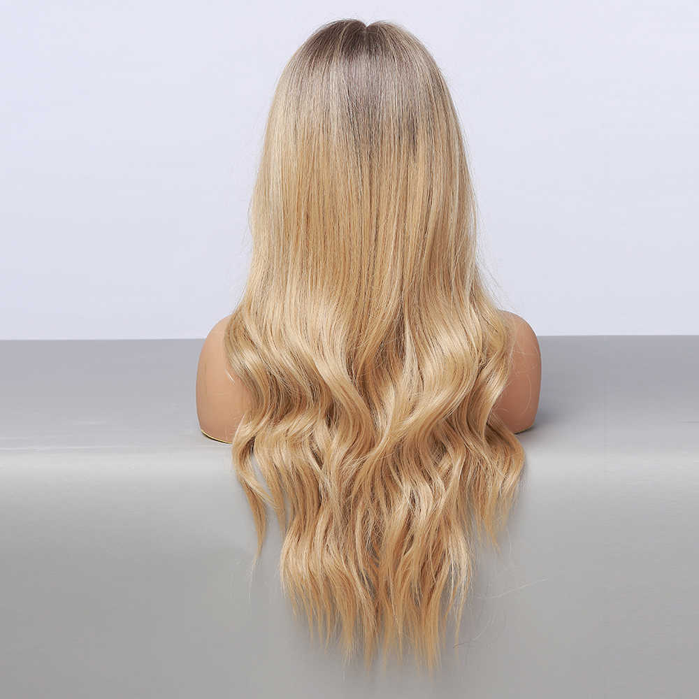 Syntetyczne peruki EAIHAIR Long Wave Koronkowa peruka dla kobiet Brown Blonde Ombre Wysoka gęstość Peruki z odpornością na ciepło do włosów dla niemowląt 230227