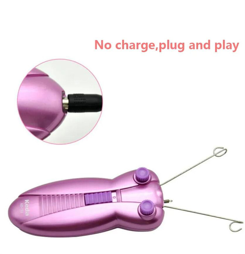 Lady Men Bee Electric Face Epilator Cotton Thread Loose Power with Indictator Light Painless Safety Hair Remover