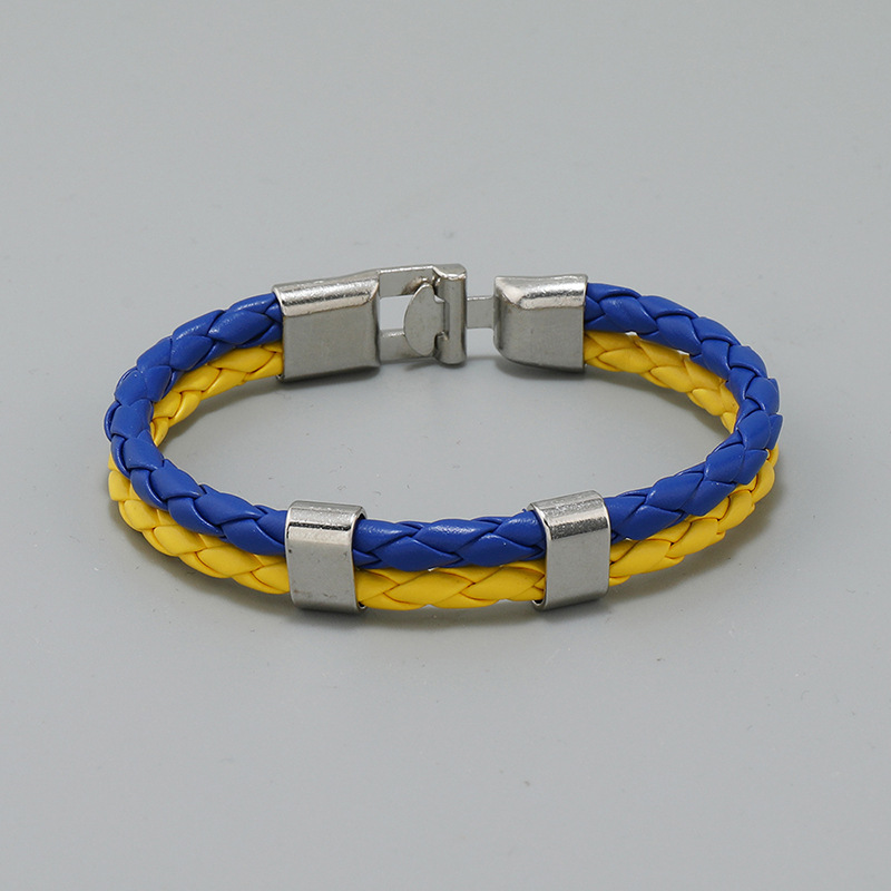 Bracelets de couro multicamadas de moda simples para homens homens ukrainia