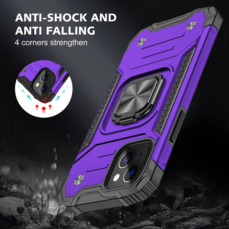 Rugged Armor Case for iPhone 14 13 Pro Max 12 Mini 11 XS XR Samsung S23 Ultra A32 A14 Kickstand Cellphone Cover izeso