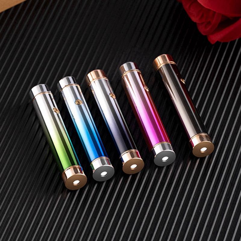 Senaste färgglada projektionsljus dubbla båge lättare USB cyklisk laddning bärbar romantisk stjärnhimmel ört cigarett tobaksrökningshållare dhl