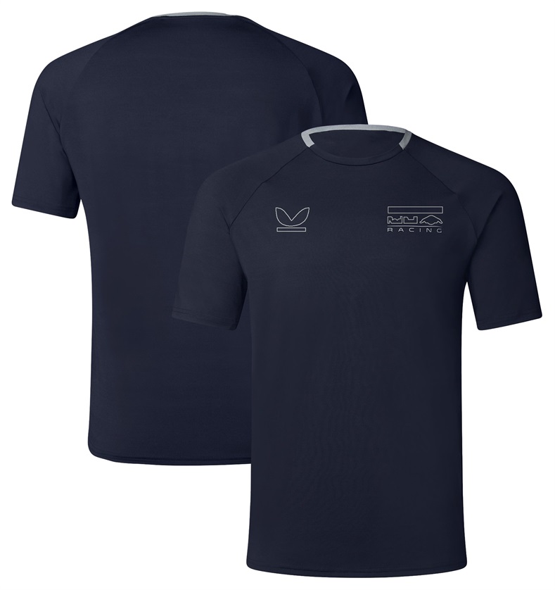 2023 F1チームレーシングユニフォームのフォーミュラワンオフィシャルと同じ新しいホットセルTシャツのメンズプラスサイズレジャースポーツクイックドライTシャツの短袖のカスタマイズ。