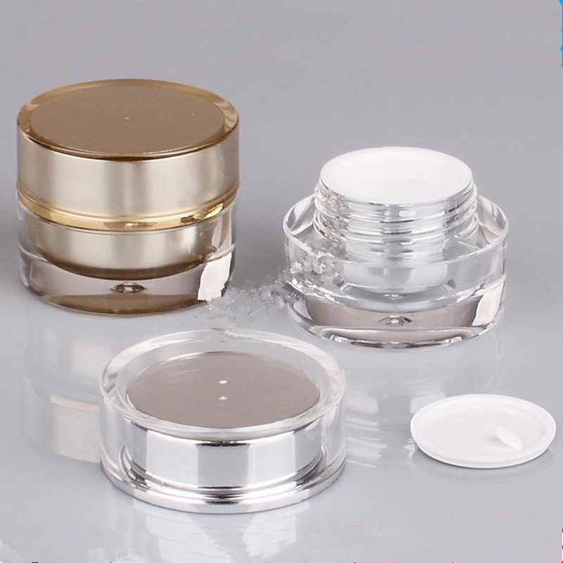 5g Empty Round Acrylic Bottle Cream Jar container Small sample Cosmetic Pot Golden eye cream Cosmetics Packaging tin bottle