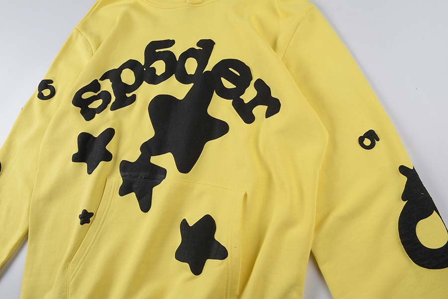Gele hoodies sweatshirts Eur Size Men Dames Big 5 Gedrukte hiphop fleece Hoode herentoppen 23FW