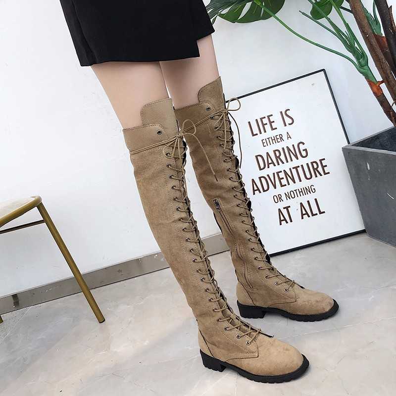 ブーツZapatos Mujer Sapato Ladies Over the Knee Boots High Heel Ladies Short Boots Spring Autumn Boots Retro Overshoes High Rider Boot AA230412