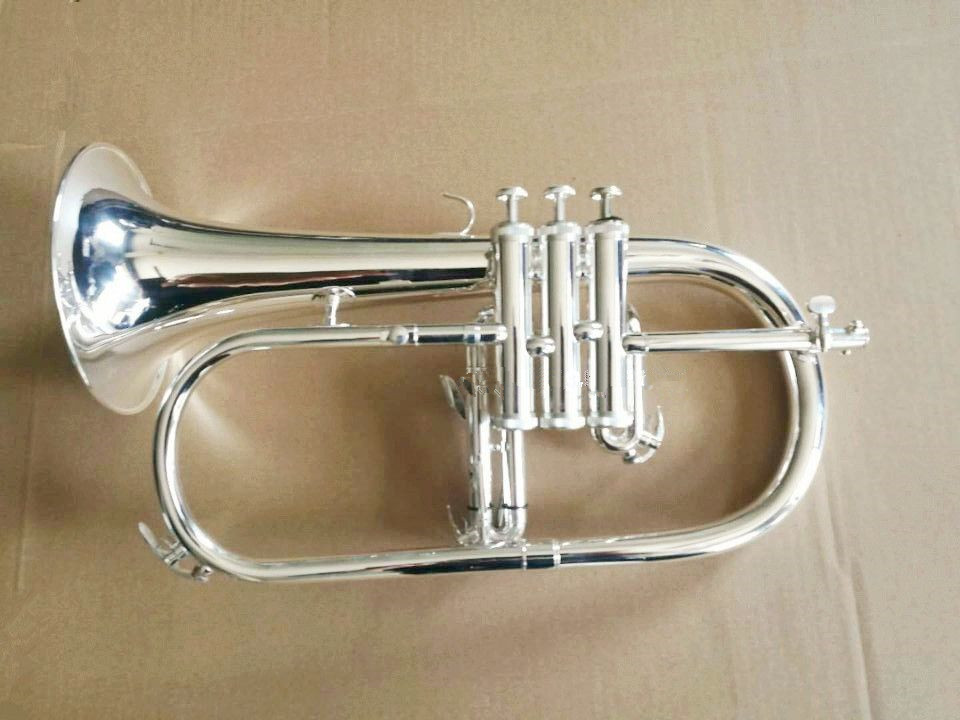 Flicorni professionali placcati argento si bemolle sib tromba professionale strumenti musicali in ottone corno tromba spedizione