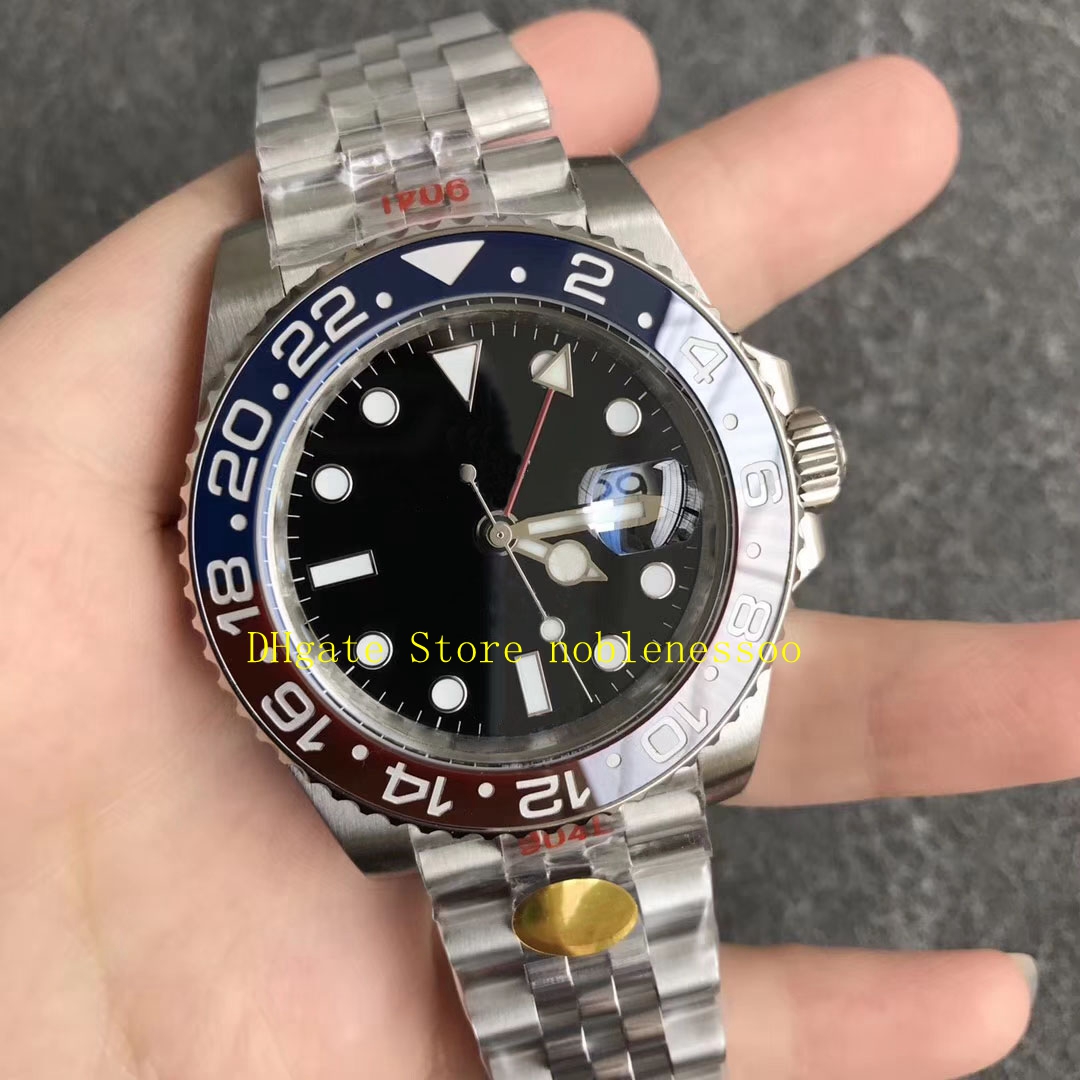904L Steel Automatic Mens Watch Men Wristwatches 40mm Black Dial Sapphire Glass Red blue Ceramic Bezel V12 Sport Cal 3285 183e