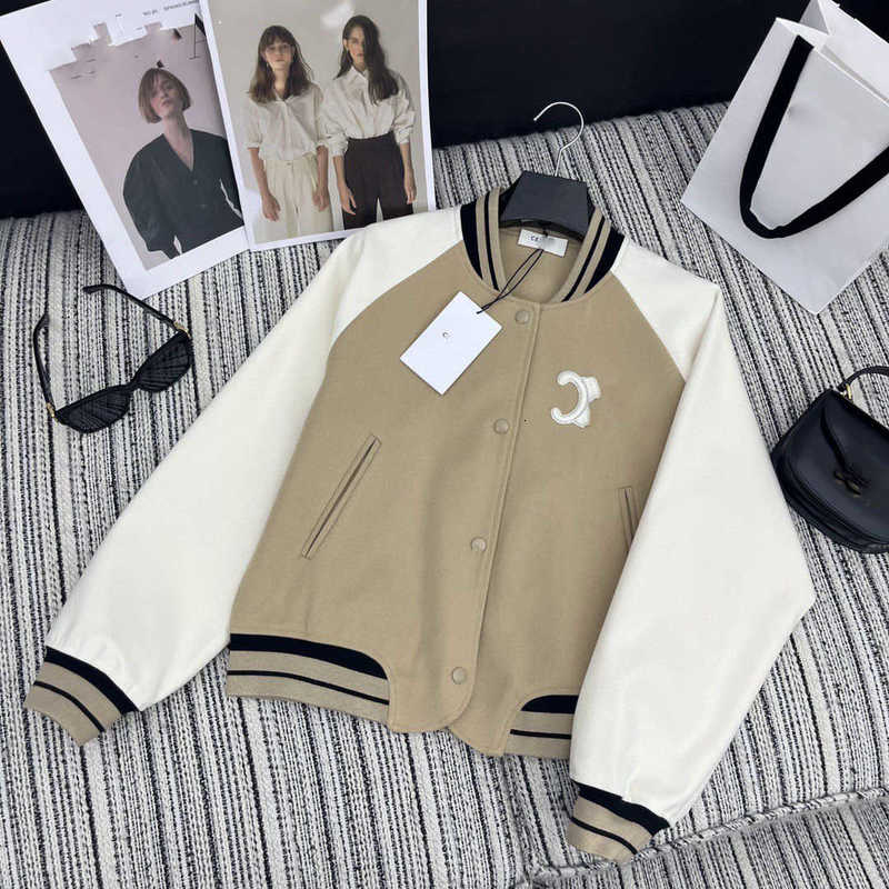 Women's Jackets designer Autumn and Winter New CE Nanyou Gaoding Casual Sports Style Korean Minority Fashion Embroidery Contrast Color Baseball Coat UQAN