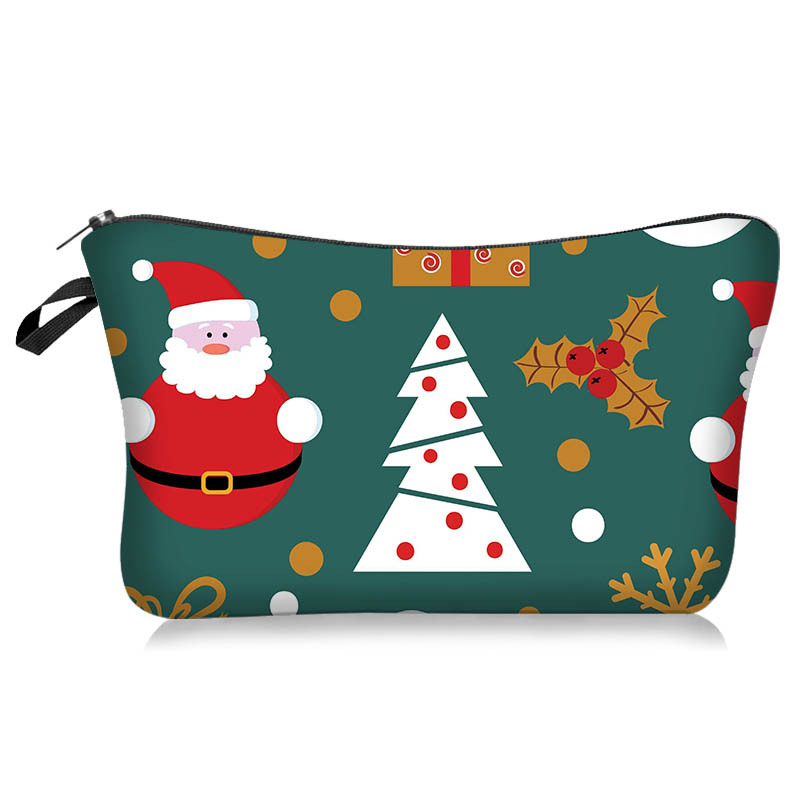 Christmas Cosmetic Bag Cartoon Travel Portable Washing Makeup Bag Multi-functional Storage Bag Xmas Gift