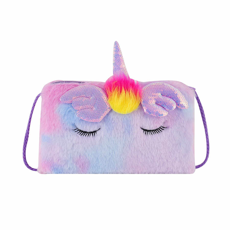 Joli sac licorne pour enfants en peluche, Mini sacs à bandoulière populaires pour enfants, sacs à main et sacs à main pour filles, vente en gros