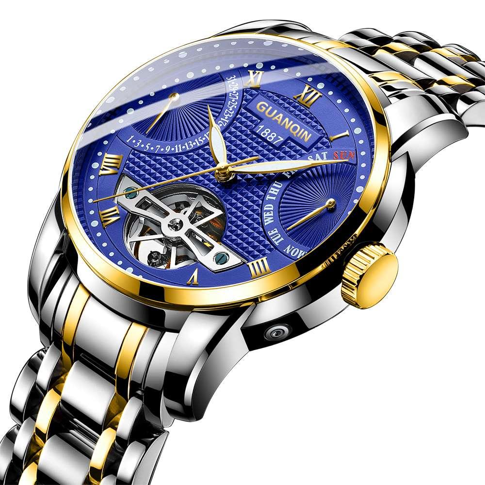 2023GUANQIN Orologio da uomo Orologio automatico nuoto Meccanico da uomo top brand di lusso impermeabile stile Tourbillon erkek saat