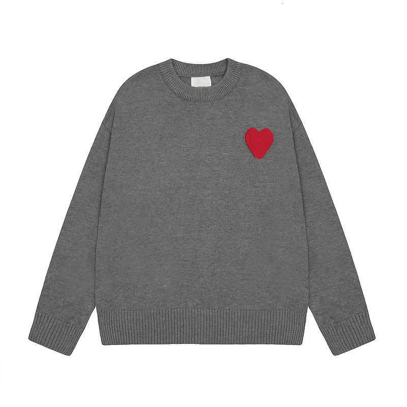 AM I Paris Amis Felpe con cappuccio lavorate a maglia Amiparis Streetwear Amisweater Hip Hop Casual Felpa con cappuccio a maniche lunghe da donna Coeur Love Jacquard Heart Pull 6KRO