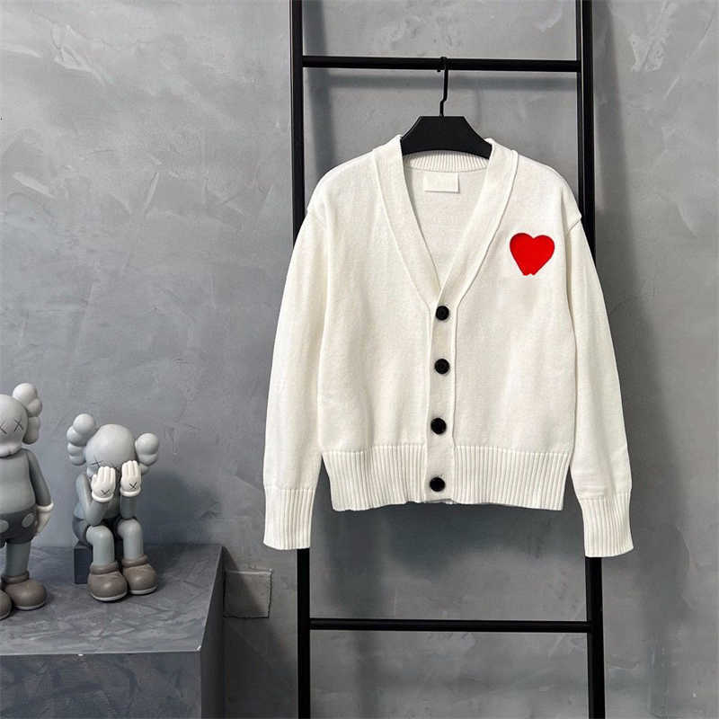 Cardigan Amis Amiparis Maglione Jacquard a Heart Coeur Love Sweat AM I Paris Casual Uomo Donna Maglia con cappuccio Maglione 2023 Moda invernale Amishirt 1RHT