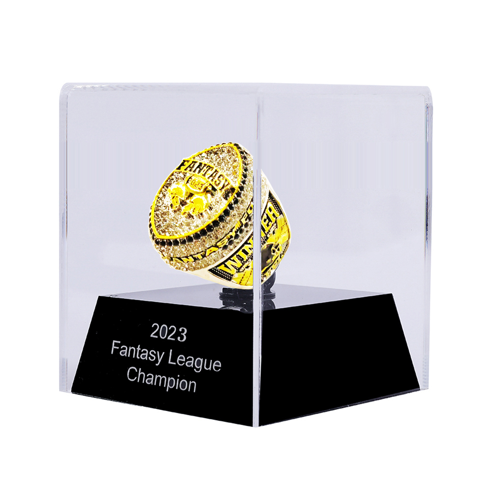 Drop 2023 Fantasy Football Championship Ring med Stand Ny anländer i full storlek 8-14