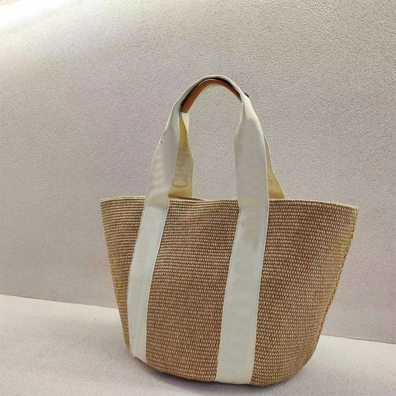 Sac de Shopping en lin pour femmes, grand sac de plage de luxe de styliste, sac à bandoulière incliné pour voyage