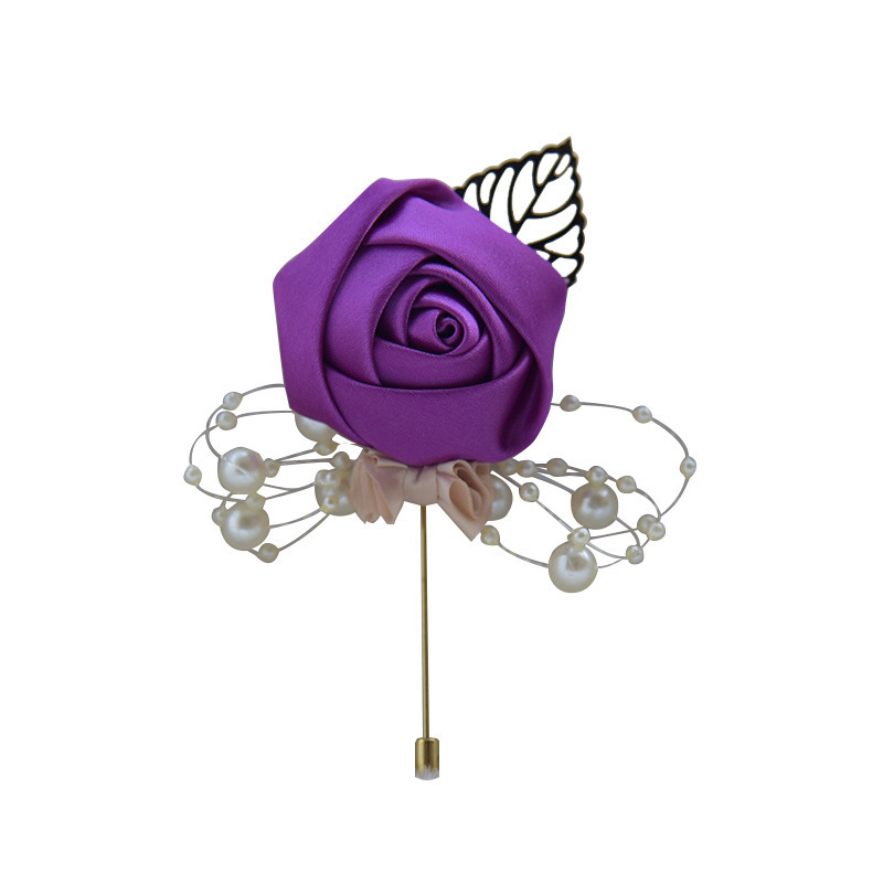 Other Groom Accessories Wedding Corsage Flower Silk Rose Groom Buttonhole Pin Men Wedding Planner Marriage Corsage Flower