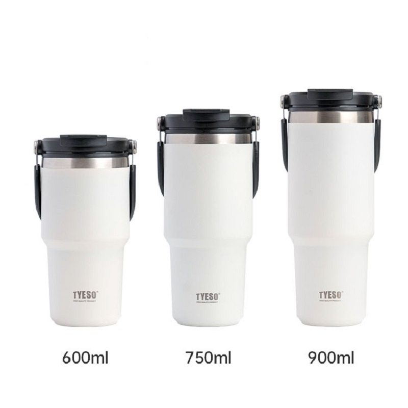 high quality Drinkware Mugs Tumbler new portable ice Ba car cup car coffee water cup stainless steel large capacity insulation sports pot Style with handle with straw