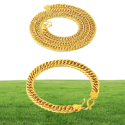 Chaînes 8mm 22K Gold Rempli Collier Bijoux Pour Hommes Femmes Bijoux Femme Collare Mujer Naszyjnik Solide Bizuteria7950652