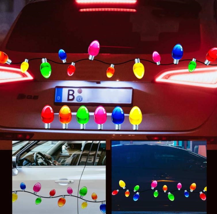 6 Pezzi Decorazioni Natalizie Auto Magneti da Frigorifero Riflettenti Natalizi Palla Luminosa Gnomi Bacche Magneti Adesivi Auto Forniture Feste SN4504