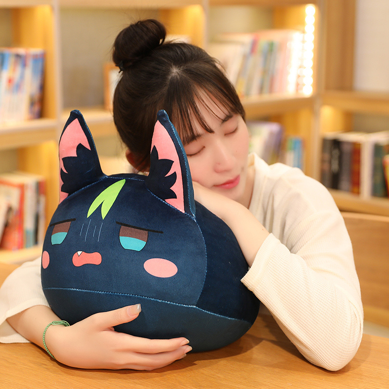 20/30/40cm Kawaii Anime Cat Plush Toys Genshin Impact Wanderer Pet Sifted Soft Pillow Peut