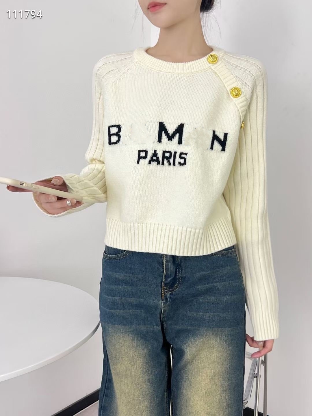 Kadın Sweaters Üstün Yeni Tasarımcı Kazak Kadın Kış Kış Sonbahar Yuvarlak Boyun Uzun Kollu Jacquard Hardigan Örgü Palto Külkü Sweetshirt 2sp1