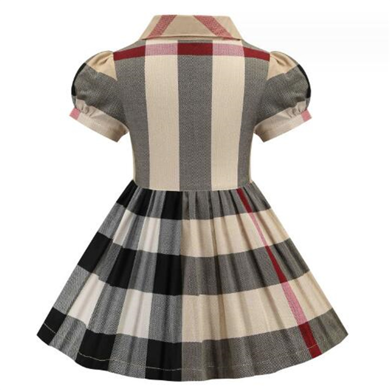 Het Selling Girls Dress High Quality Children's Clothing 2024 Spring New Short Sleeve Stripe Dress Fashion Princess Dresses