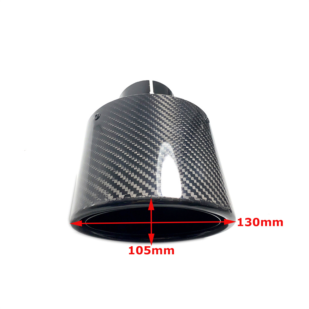 Oval Slanted Glossy Carbon Black Exhaust Tips Exhaust Muffler Tip For Universal Akrapovic Carbon Muffler Pipes Tailpipe Trims