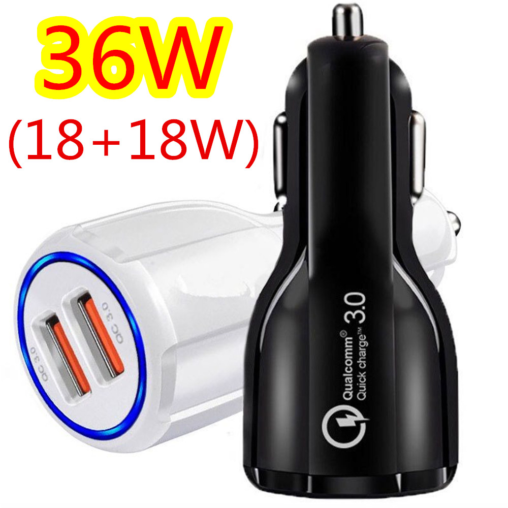 Super Fast Quick Charging Car Charger 66W 60W 38W 36W 30W Dual Ports PD USB C Car Chargers för iPad Air 2 3 4 iPhone 13 14 15 Pro Samsung Huawei GPS PC med detaljhandelslåda