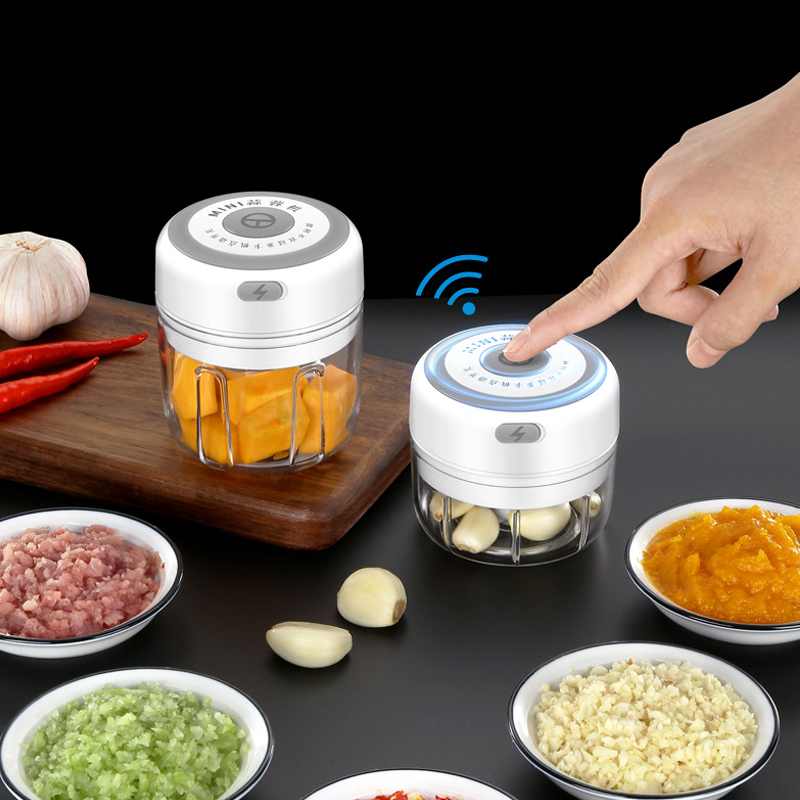 Draagbare draadloze elektrische knoflookmolen mini -keukenmachine 100 ml/250 ml knoflook chopper multifunctioneel vlees chili keukenmixer