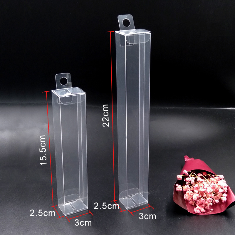 Boîtes d'emballage Boîte en plastique transparente PET/PVC avec crochet Cosmétiques Emballant de petites boîtes