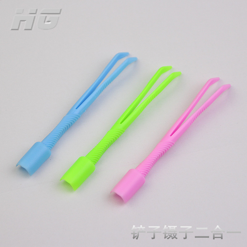 2025 Pipe tools, tweezers, shovels, two in one color micro spoons, small tweezers, hardware and plastic disposable