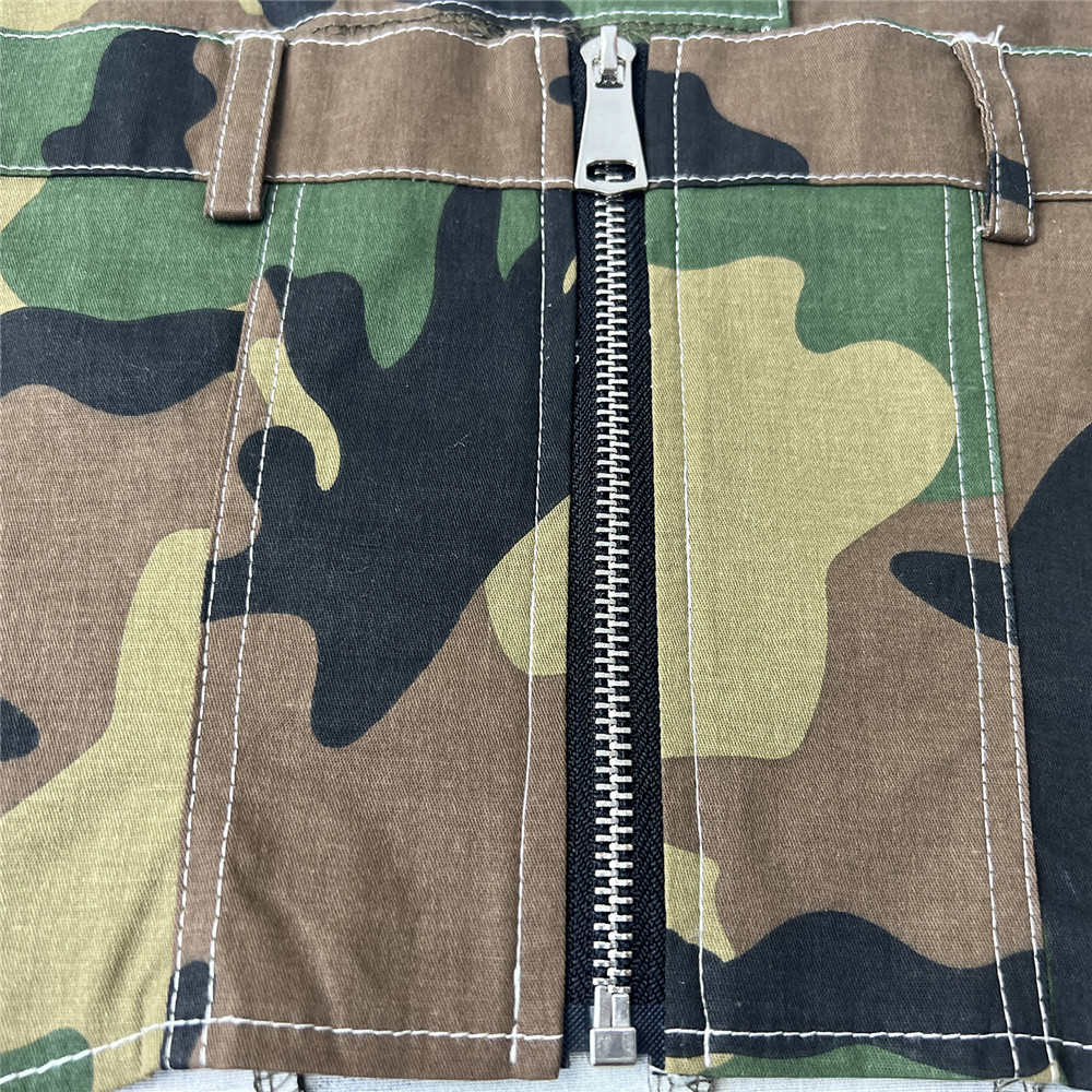 Camouflage Women Tops designer Sleeveless Strapless Corsets Pockets Short Crop Tops Zipper Tanks Y2k 2023 women summer Clothes 9719