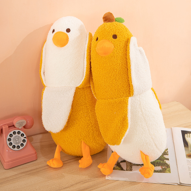 New cartoon cute banana duck plush toy girl accompany sleeping doll birthday gift